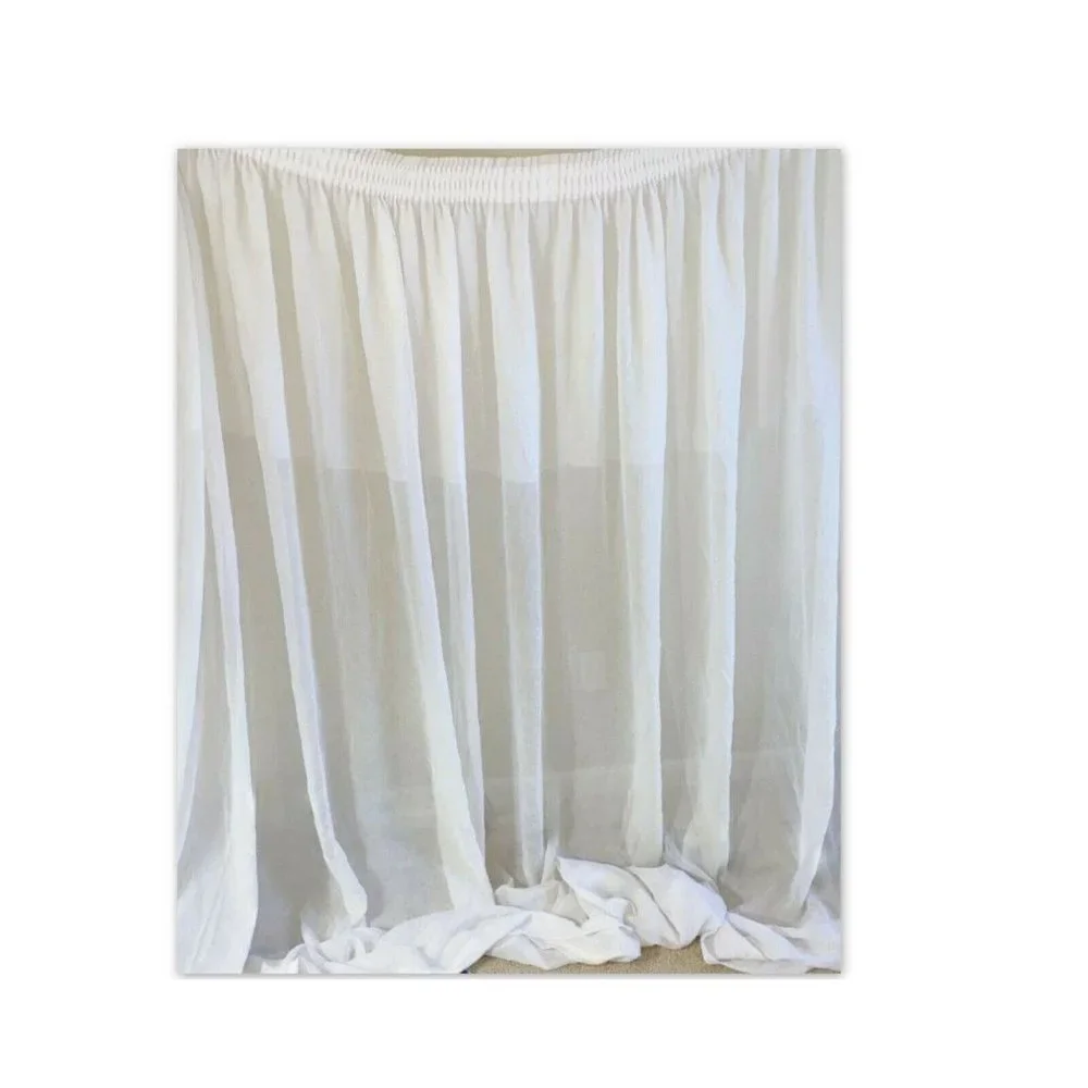 1 Rare Antique Tulle Handmade Curtain Victorian Vintage White Sheer Tussore Wide
